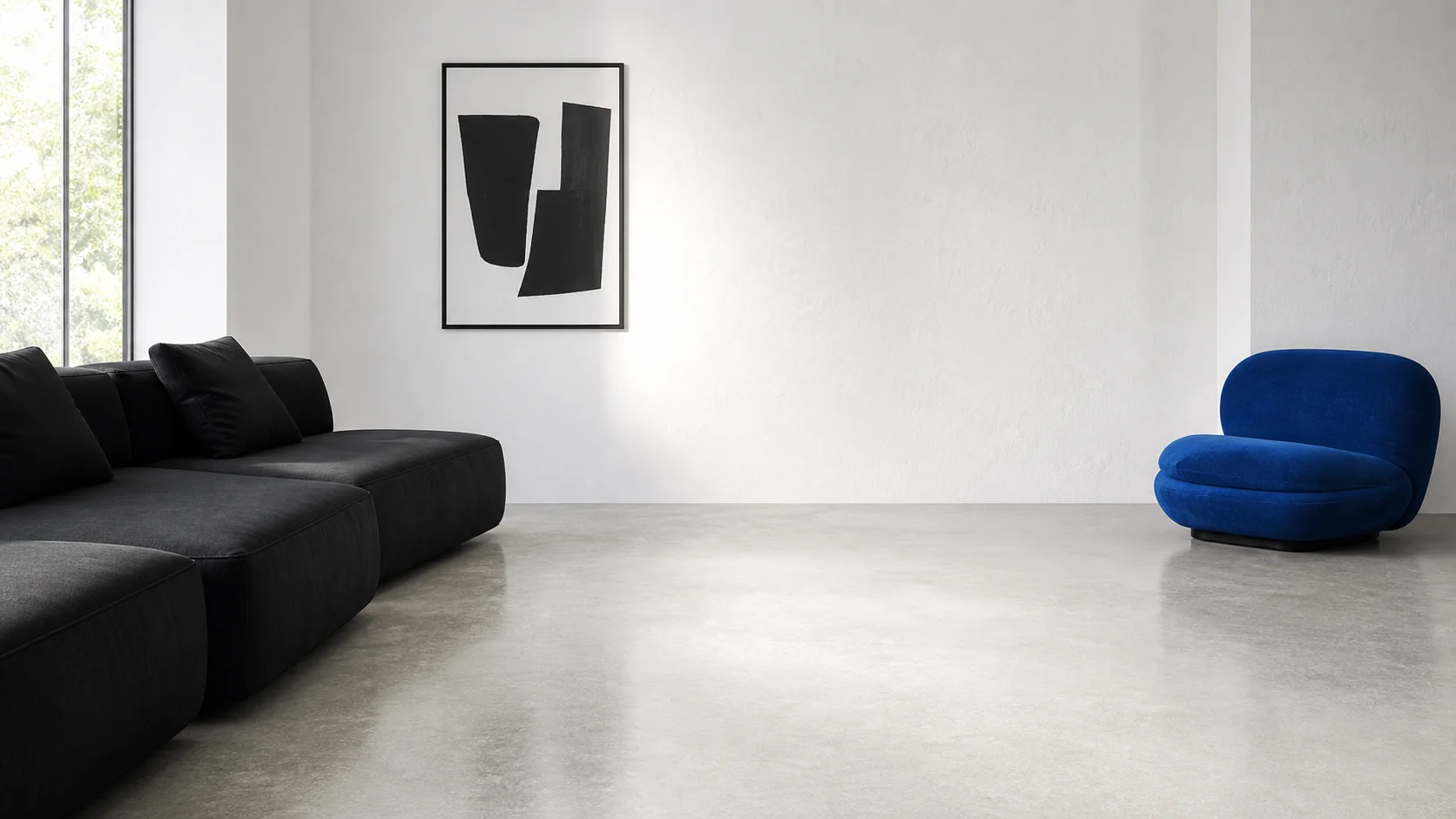 A sample room prepared for furniture placement